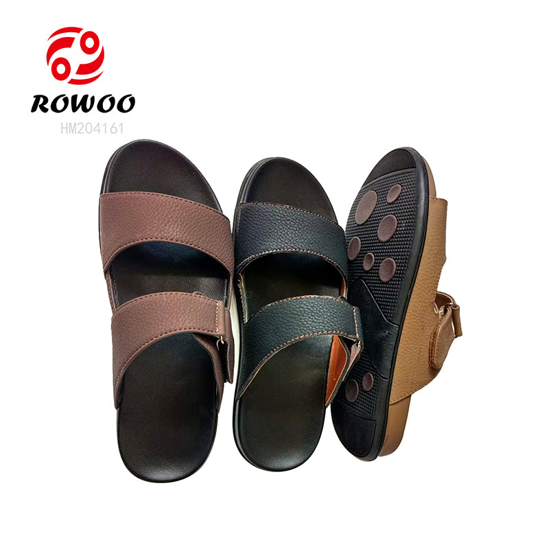 HUMMOO Men's Adjustable Double Strap Slide Sandals