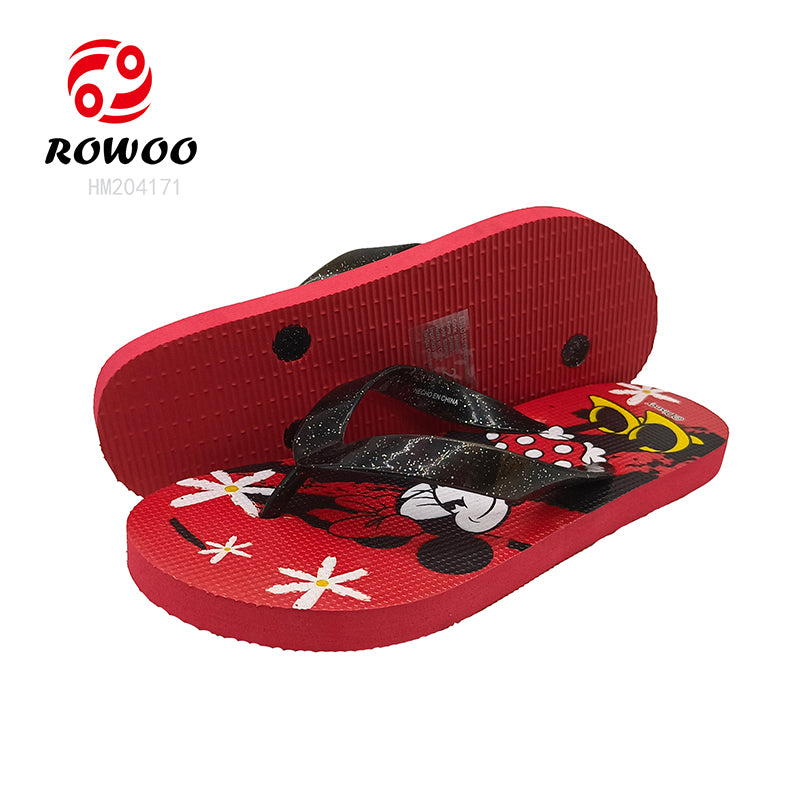 Red Minnie Mouse Kids Flip Flops