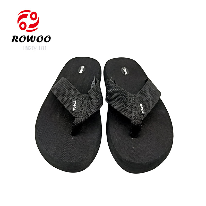 Men's All Black Casual Flip Flops