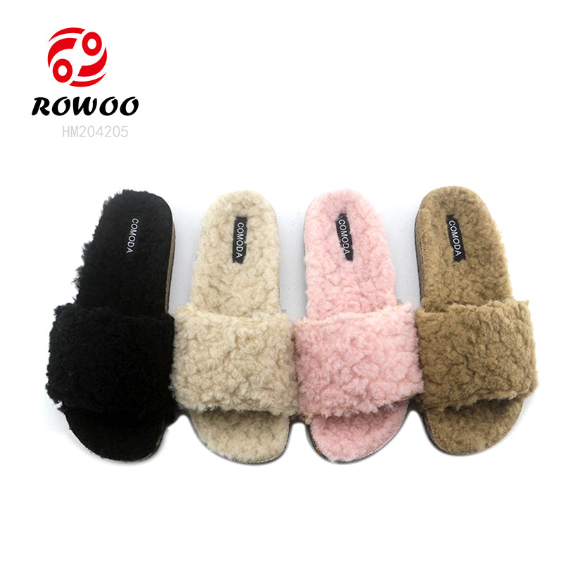 Single Strap Furry Women's Slippers