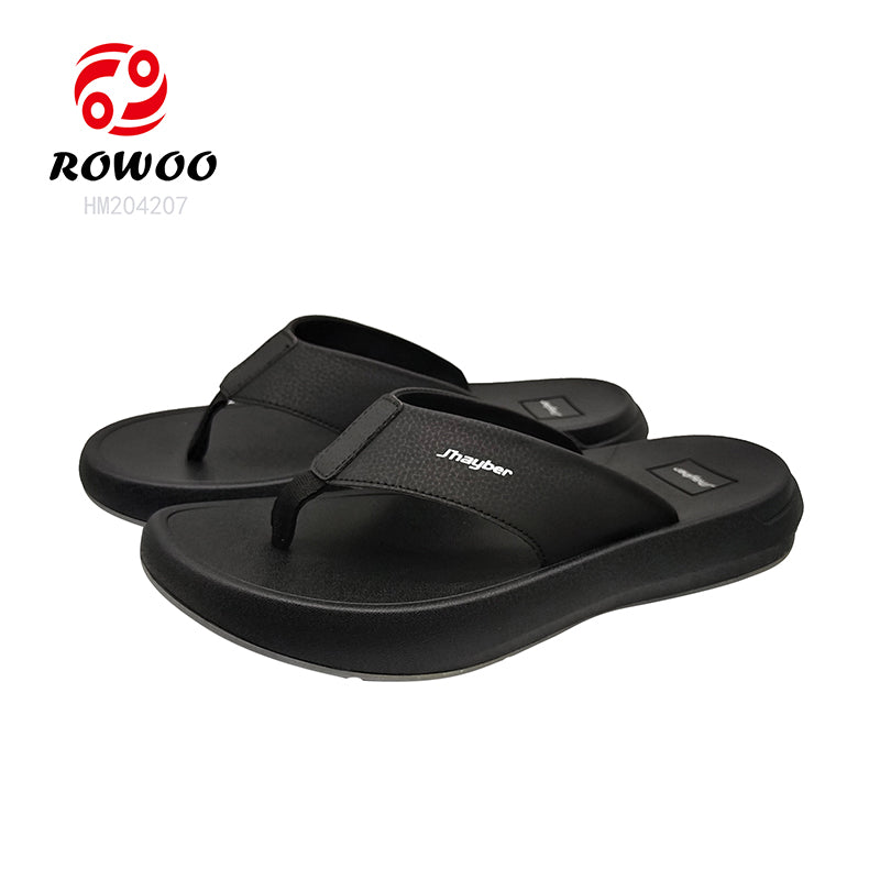 Black Platform Men's Flip Flops