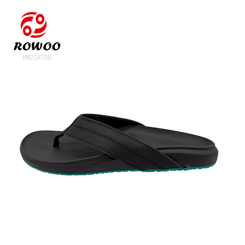 Black Turquoise Sole Men's Flip Flops