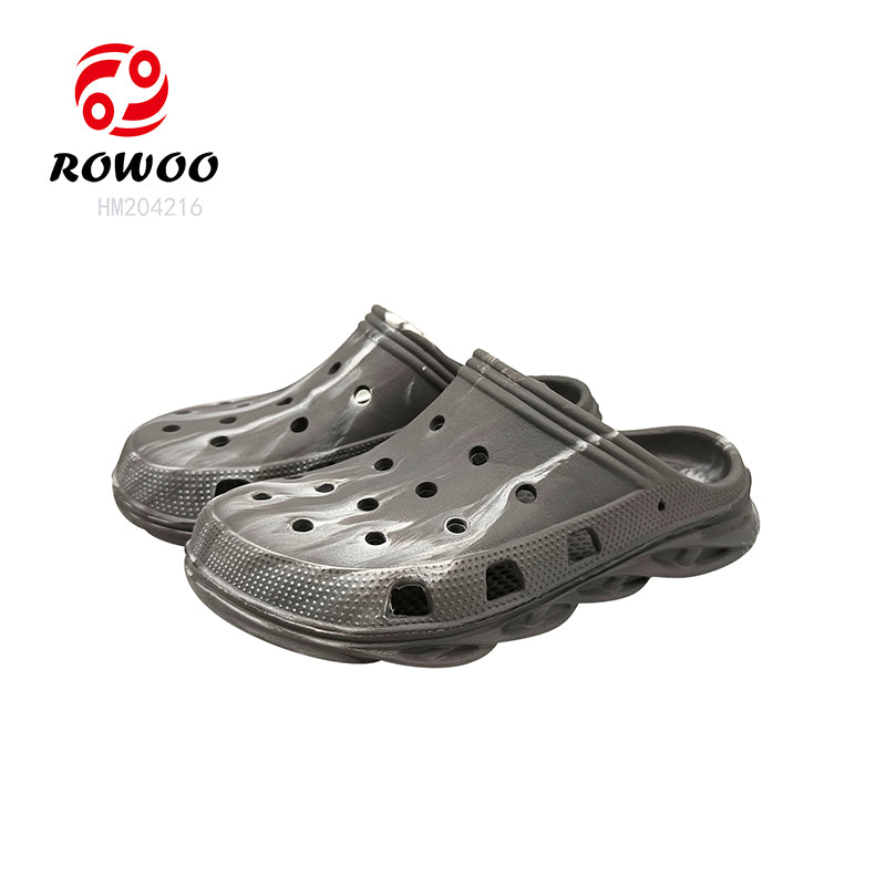 Grey Slip-On Platform Clogs