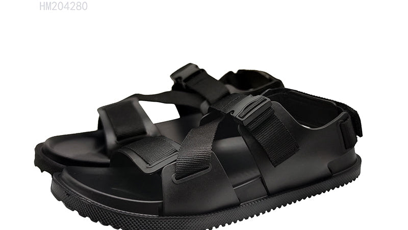 Black Adjustable Strap Outdoor Sandals