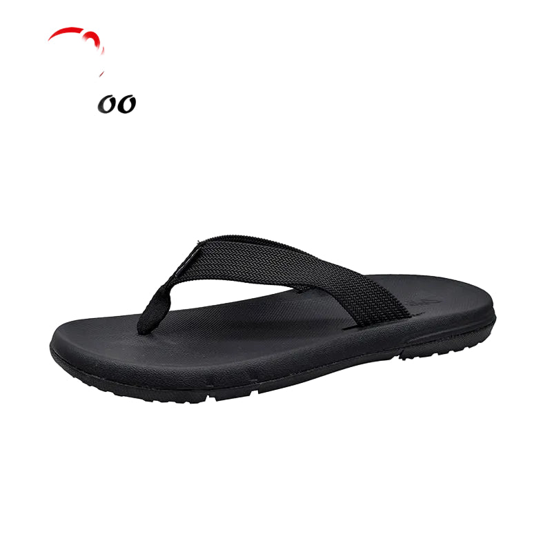Black Woven Flip Flops