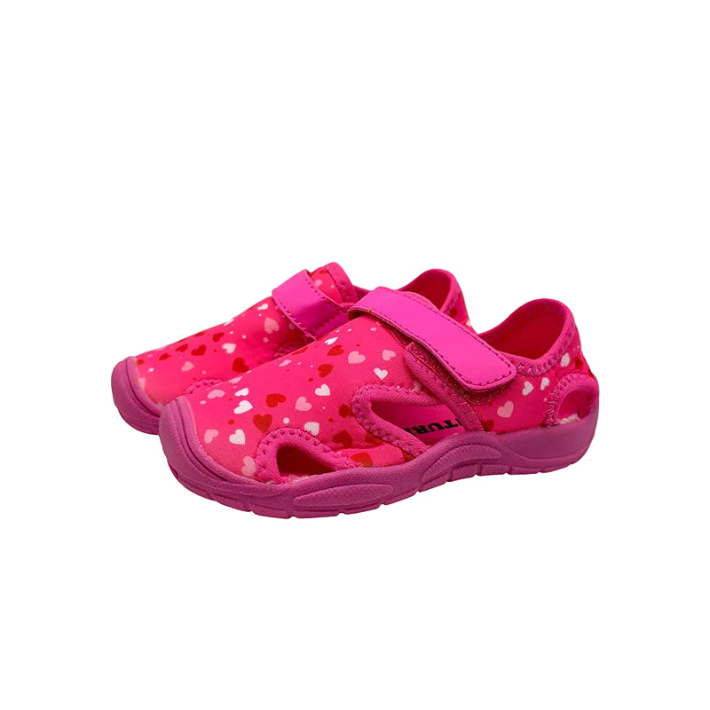 Heart Print Girls Water Shoes