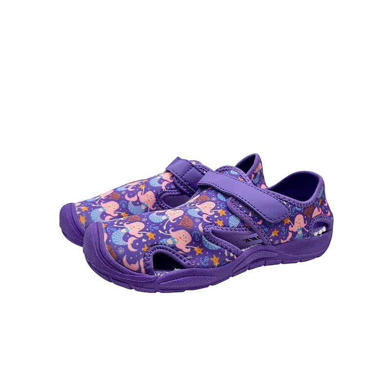 Mermaid Print Kids Water Shoes