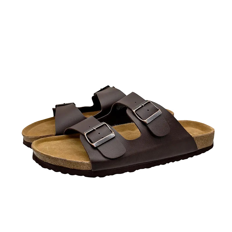 Buckle Cork Footbed Slides