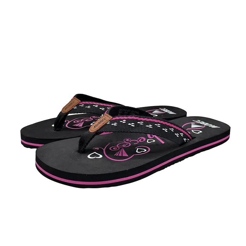 Heart Print Ladies Flip Flops