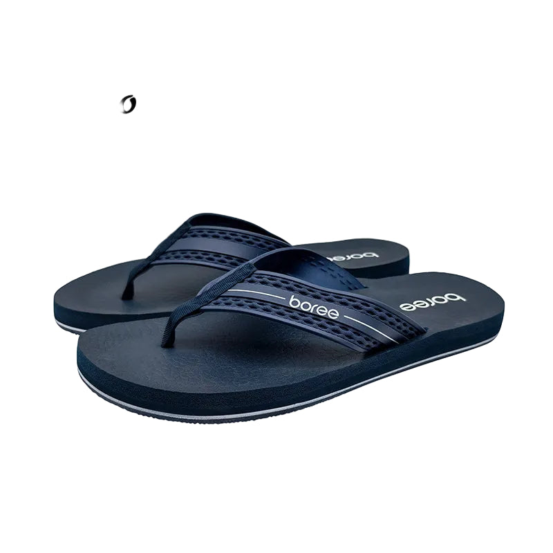 Navy Brand Print Men Flip Flops