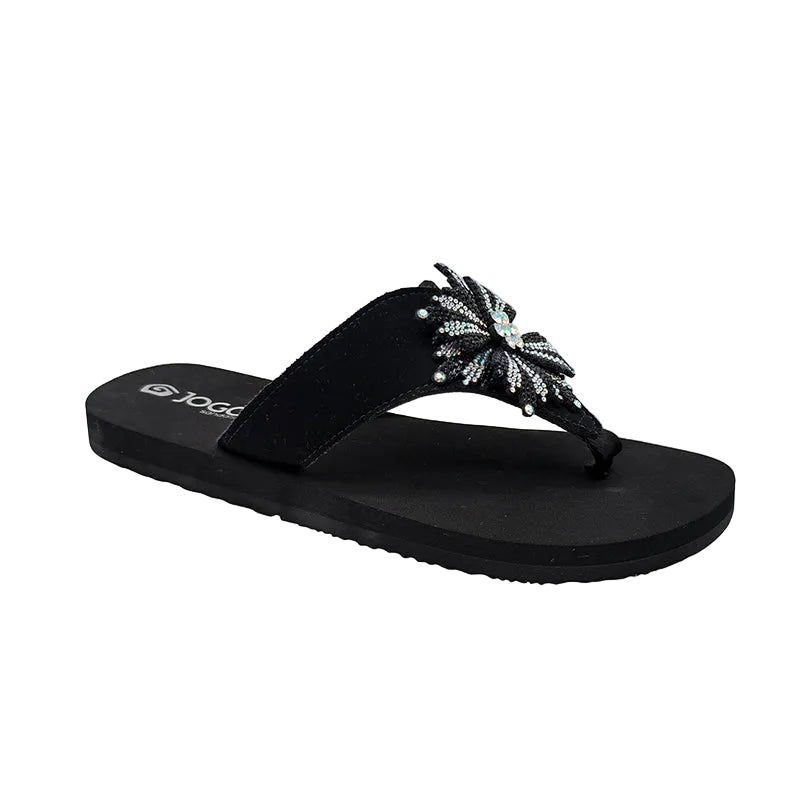 Rhinestone Flower Flip Flops