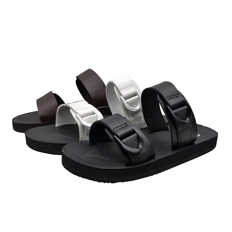 Dual Buckle Slide Sandals