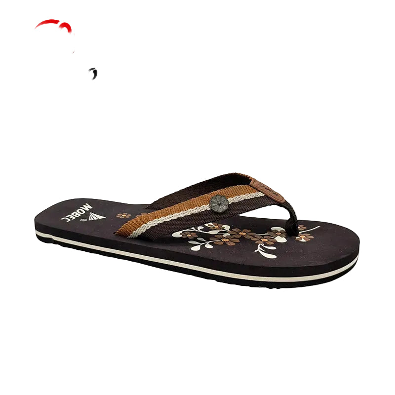 Floral Webbing Flip Flops