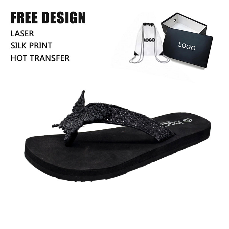 Glitter Butterfly Women Flip Flops