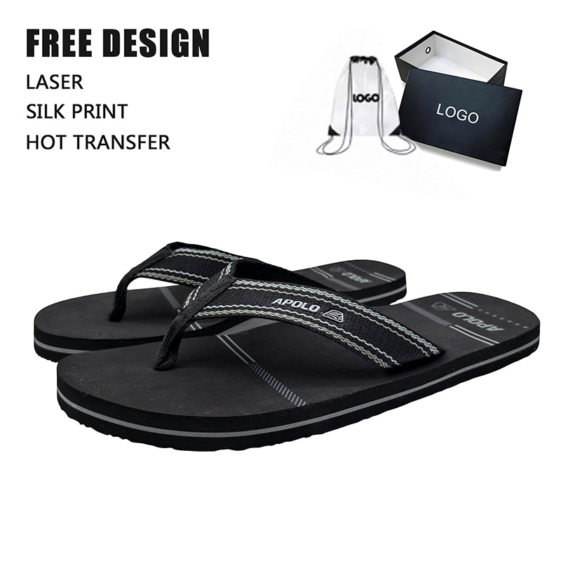 Black Strap Flip Flops