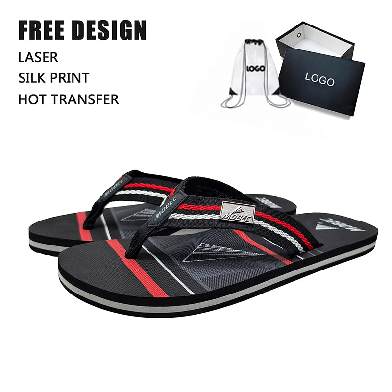 Red Stripe Men Flip Flops