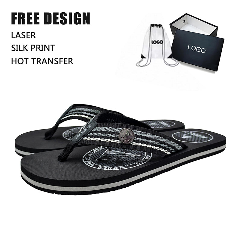 Grey Stripe Men Flip Flops