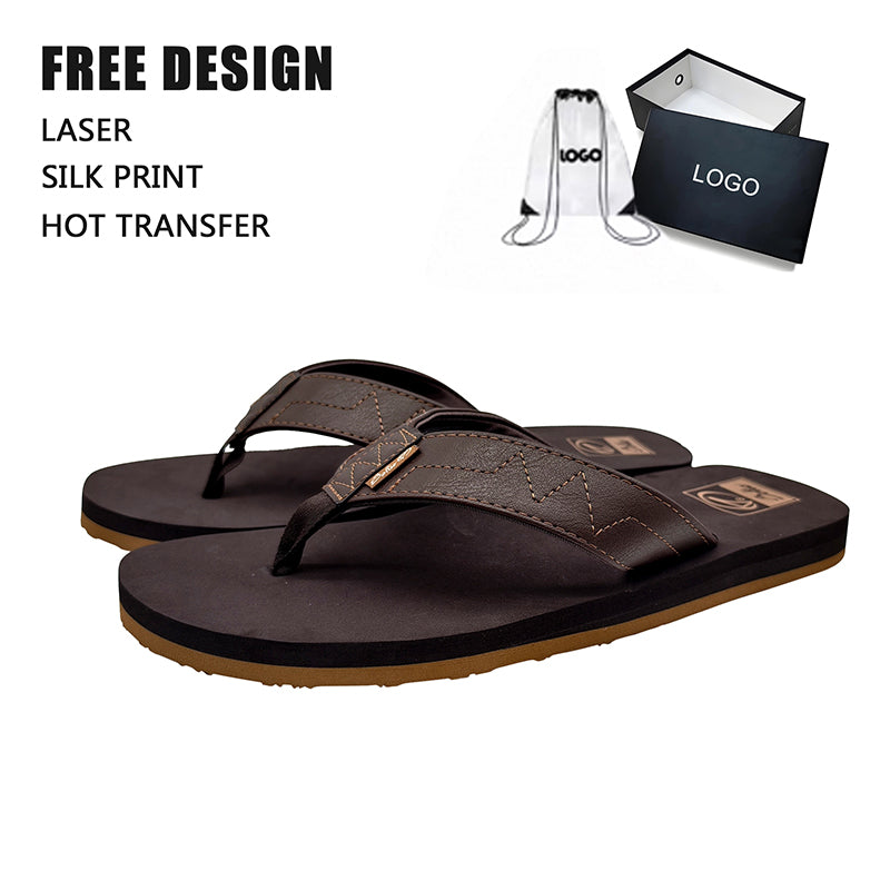 Leather Strap Men Flip Flops