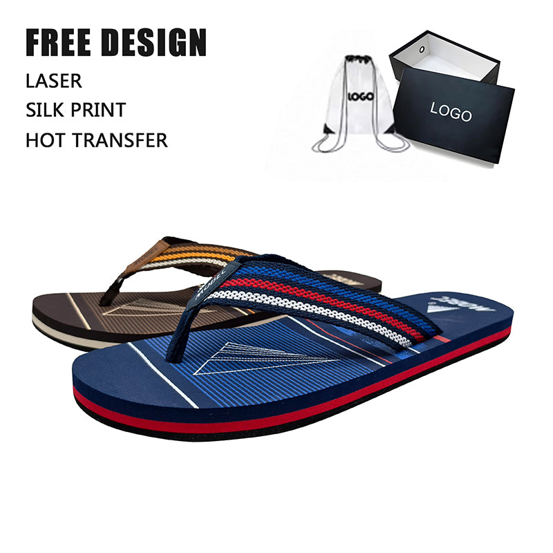 Triangle Line Print Sport Thong Sandals