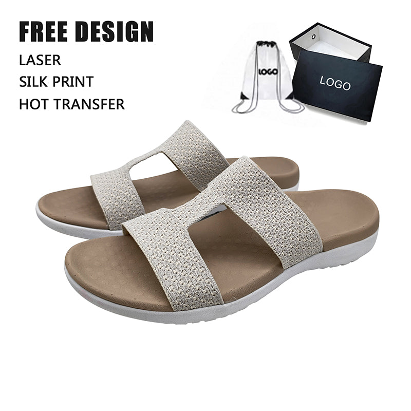 Hollow Knit Dual Band Slide