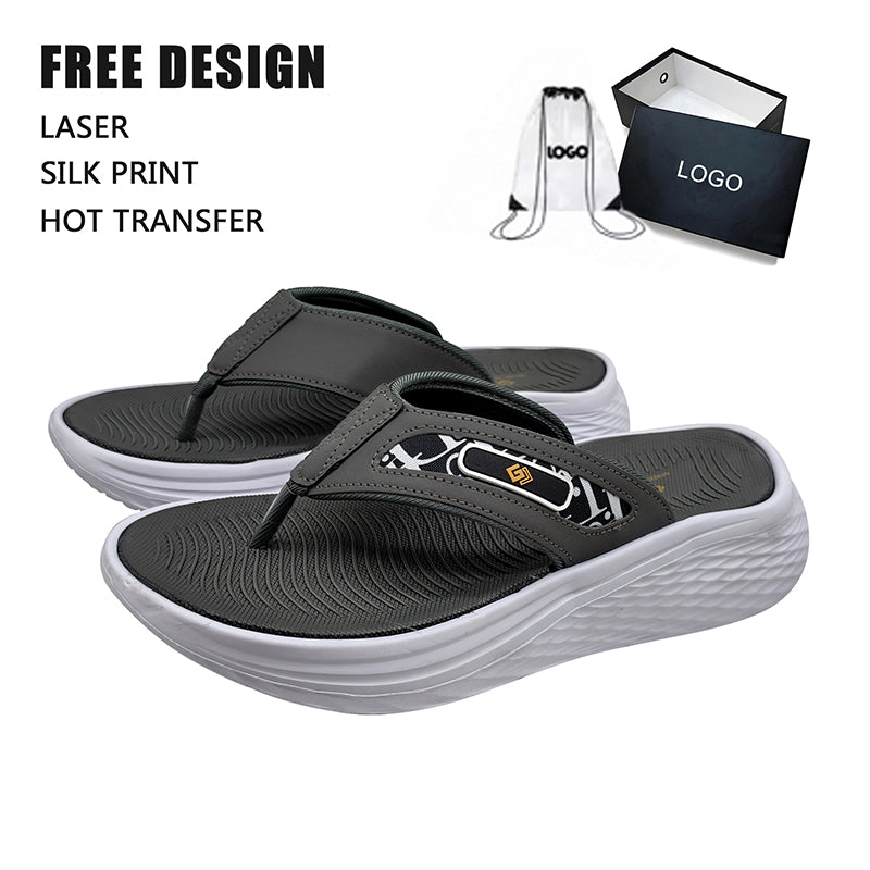 Cutout Logo Wedge Flip Flop