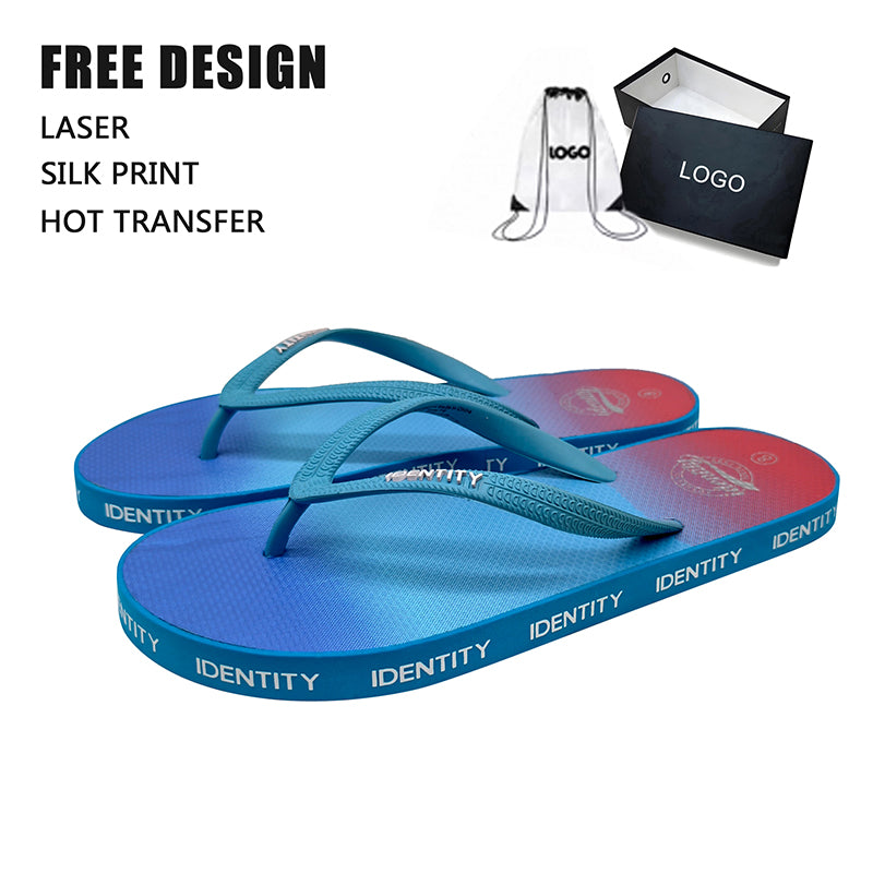 Blue Red Gradient Edge Print Flip Flop