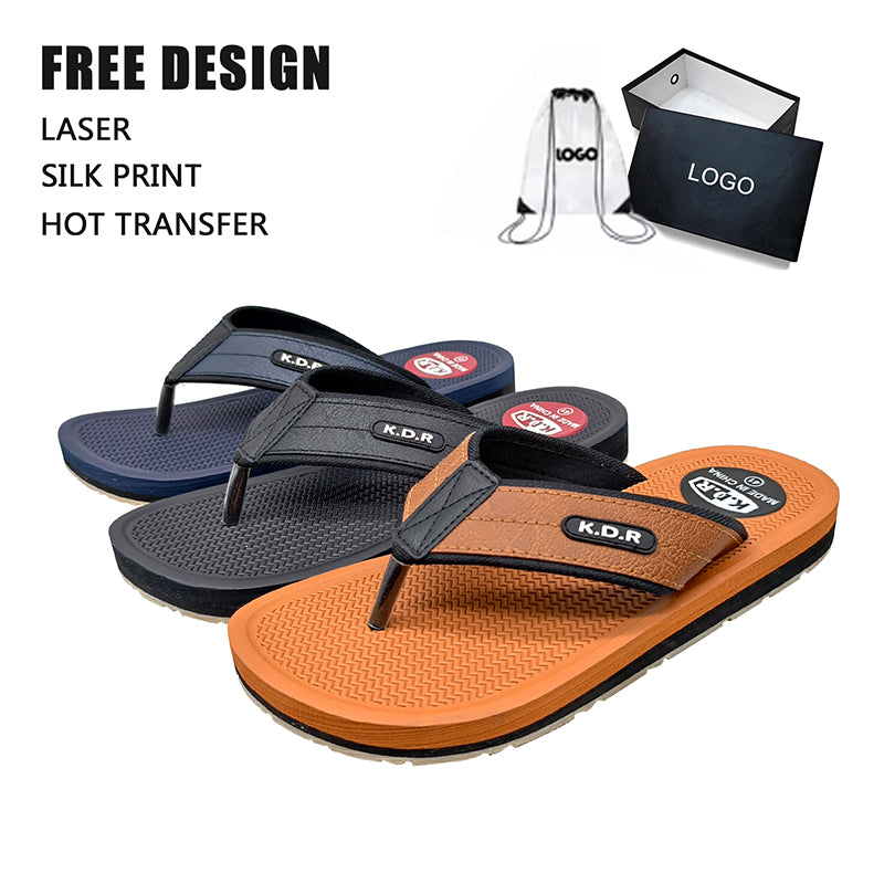 Faux Leather Flip Flops
