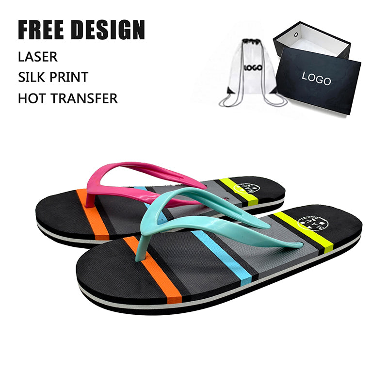 Color Stripe Flip Flops