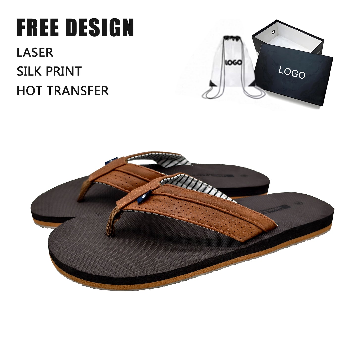 Stripe Lined Flip Flops