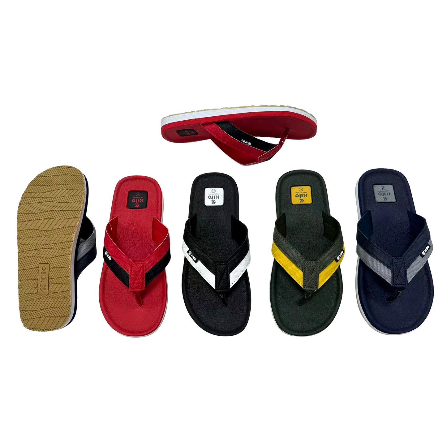 Contrast Strap Multi Color Men Flip Flops
