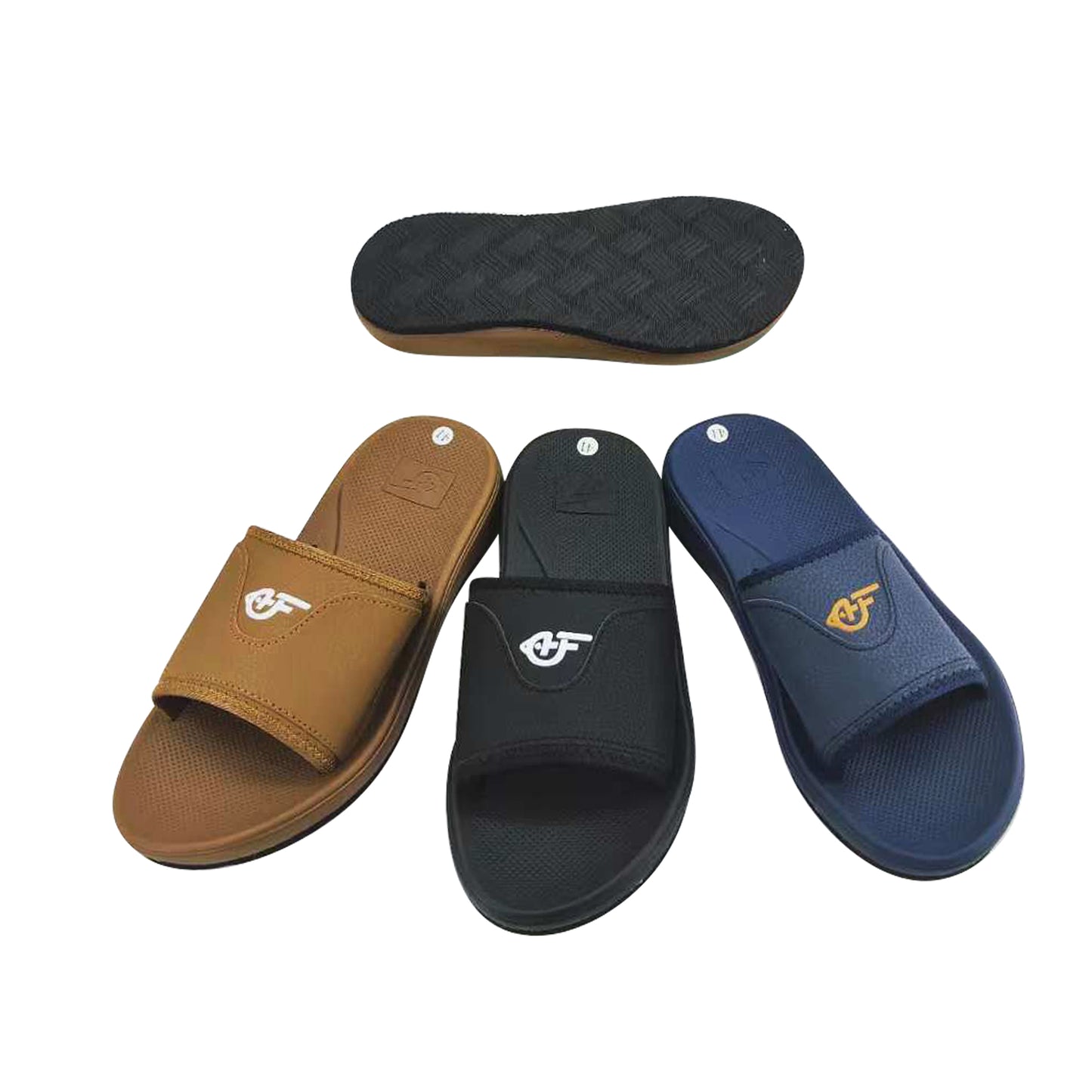 Three Tone Textured Insole Casual Sandals