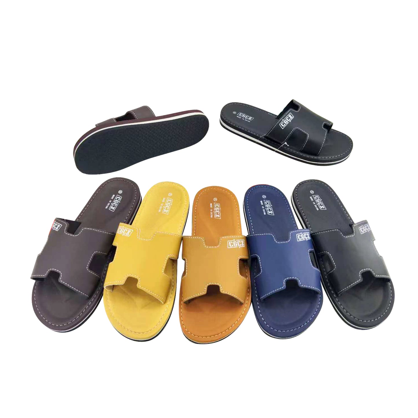 Men H Cut Slide Slippers