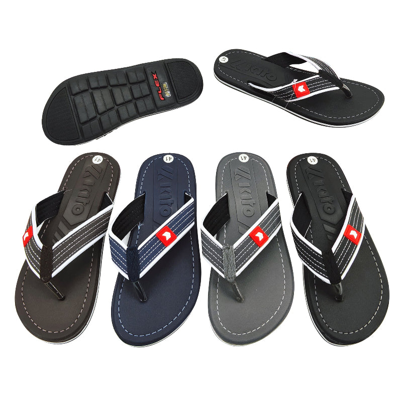 Label Strap Men Flip Flops