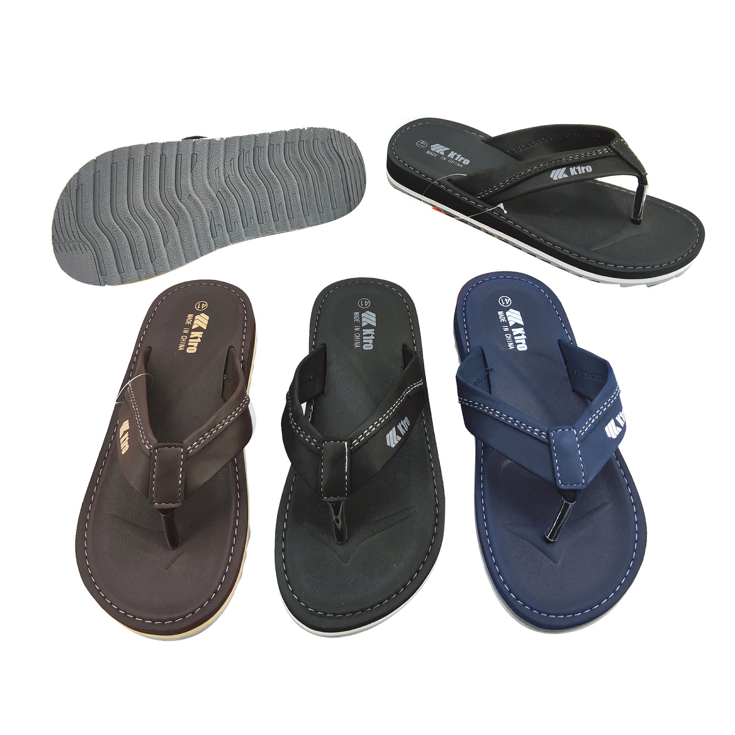 Stitched Logo Men Flip Flops