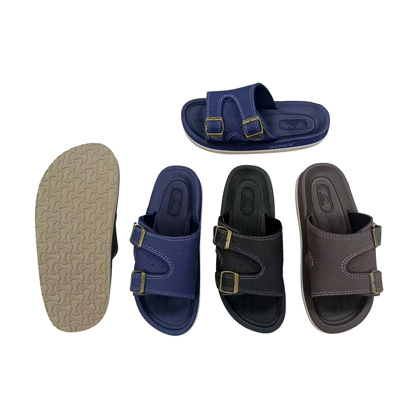 Vintage Buckle Cutout Men Slides