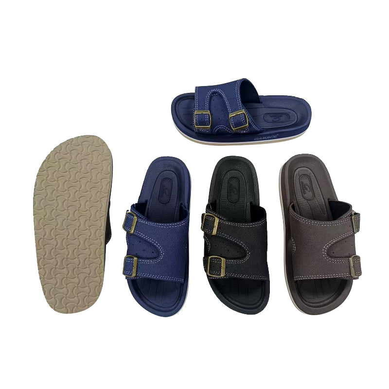Vintage Buckle Cutout Men Slides