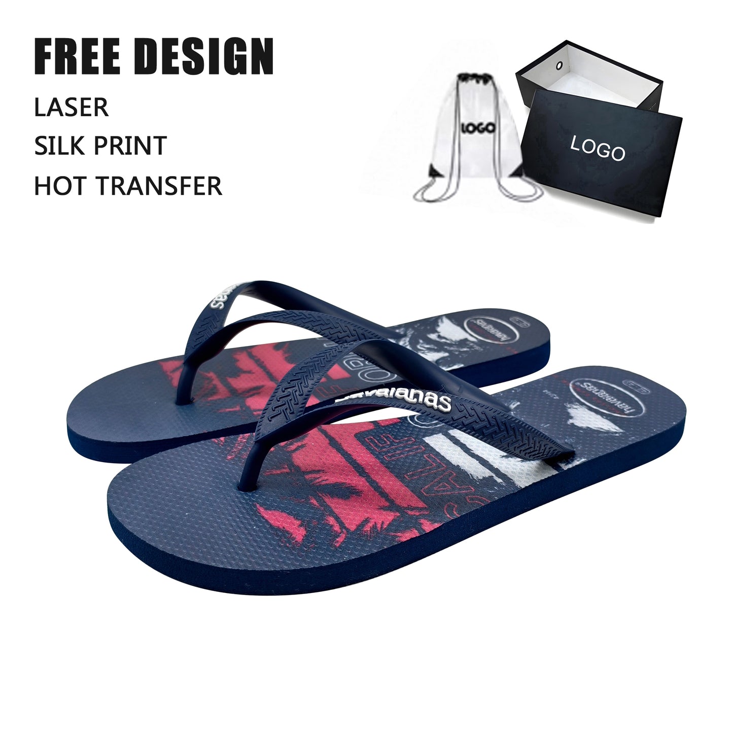 Graffiti Print Custom Flip Flops