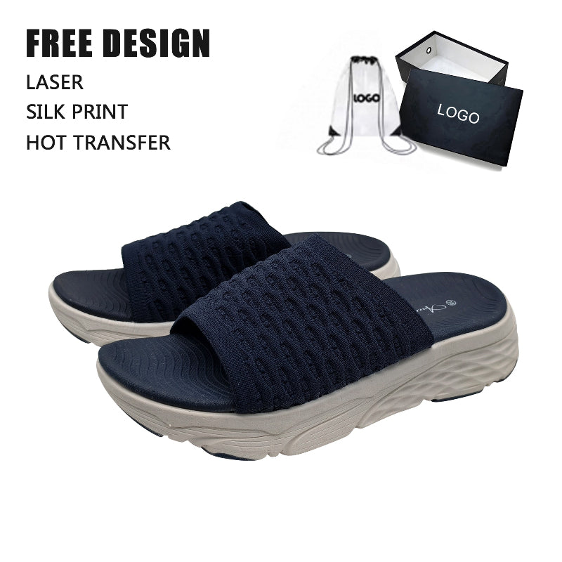 Breathable Knit Slip On Slides