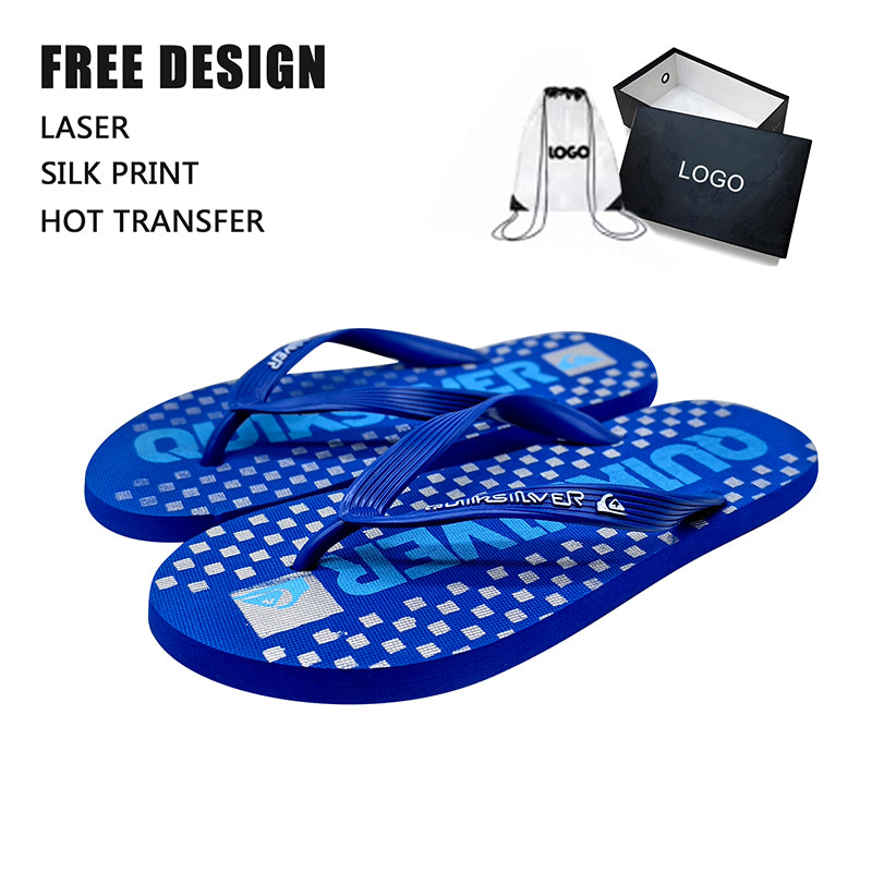 Blue Print Flip Flops