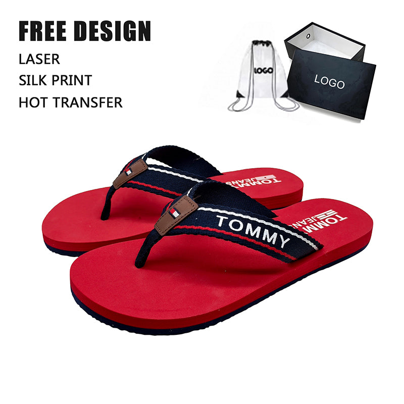 Stripe Fabric Flip Flops