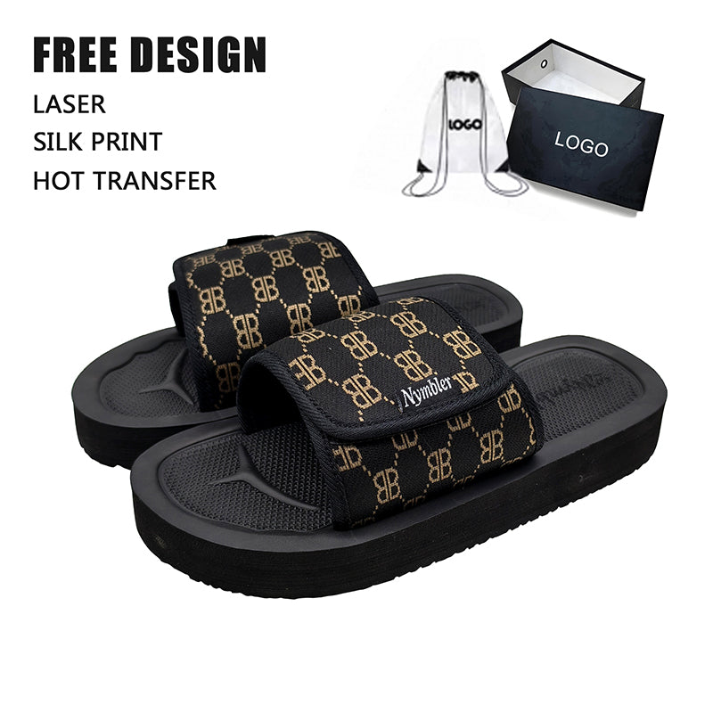 Black Monogram Slides