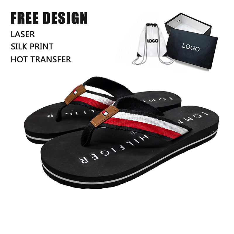 Striped Strap Flip Flops