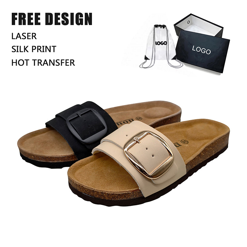 Adjustable Cork Slide Sandals
