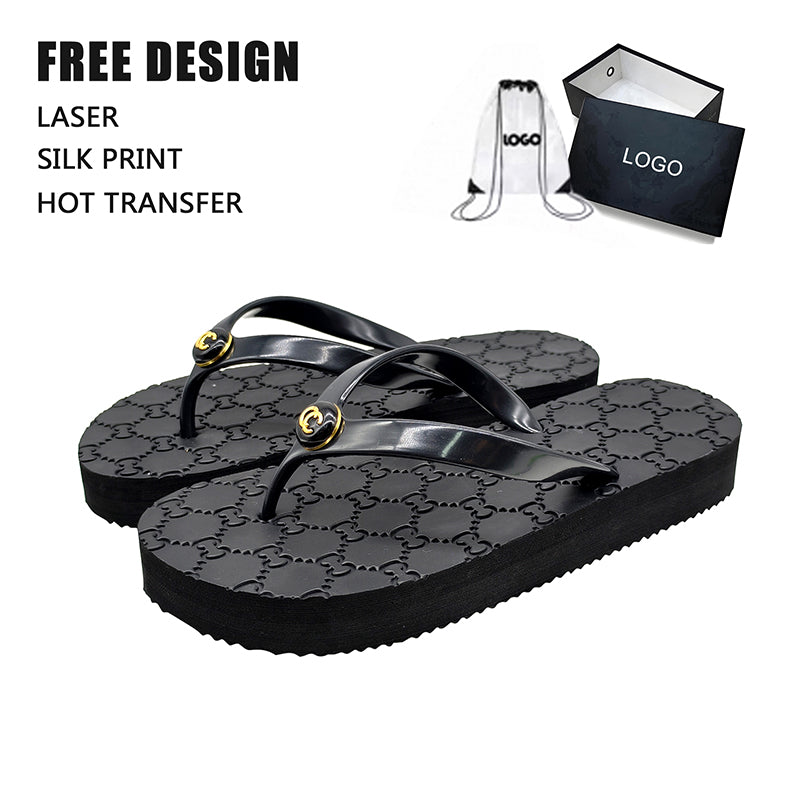 Pattern Platform Flip Flops