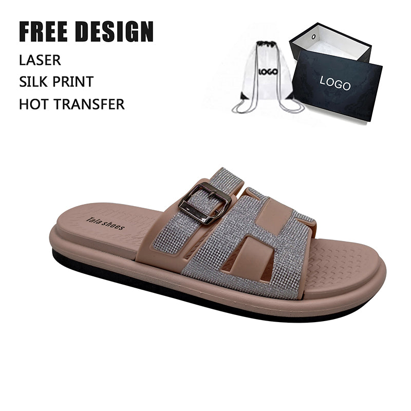 Rhinestone Cutout Buckle Slides
