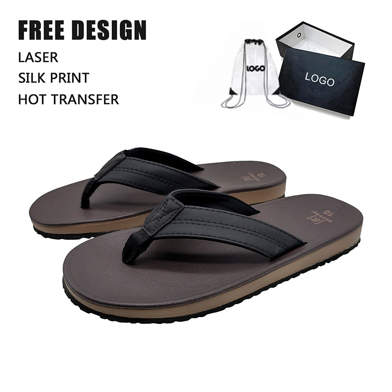Stitched Leather Thong Sandals