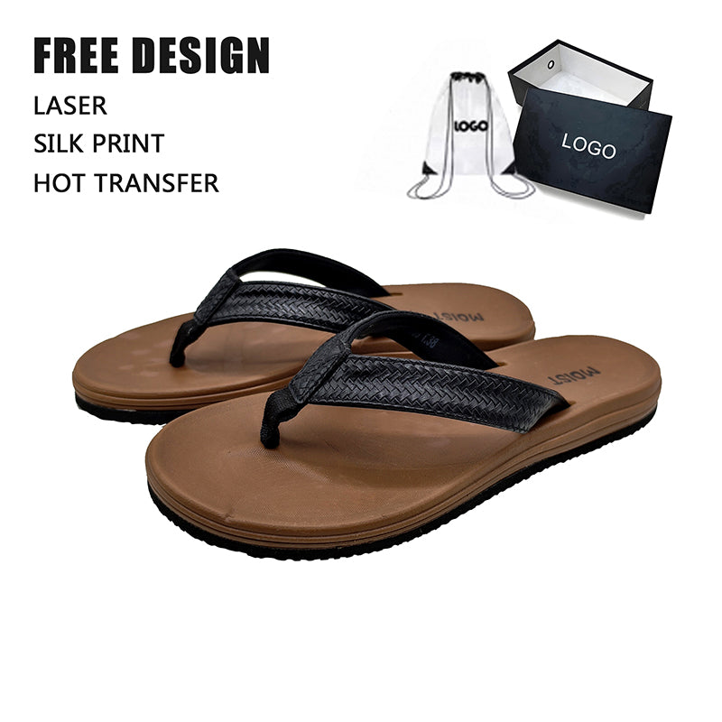 Braided Black Strap Flip Flops