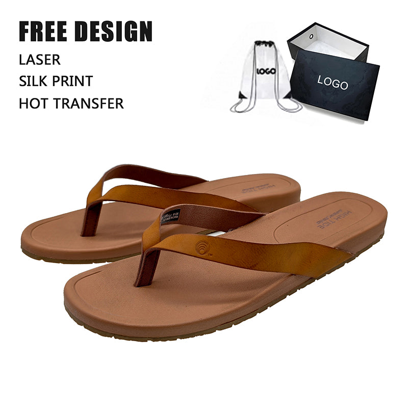 Single Wide Strap Tan Casual Thongs
