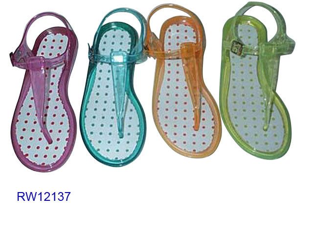 Wholesale Women's Jelly T-Strap Sandals