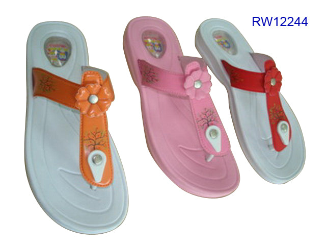 Multi-Color Flower Decor Women's Flip Flops